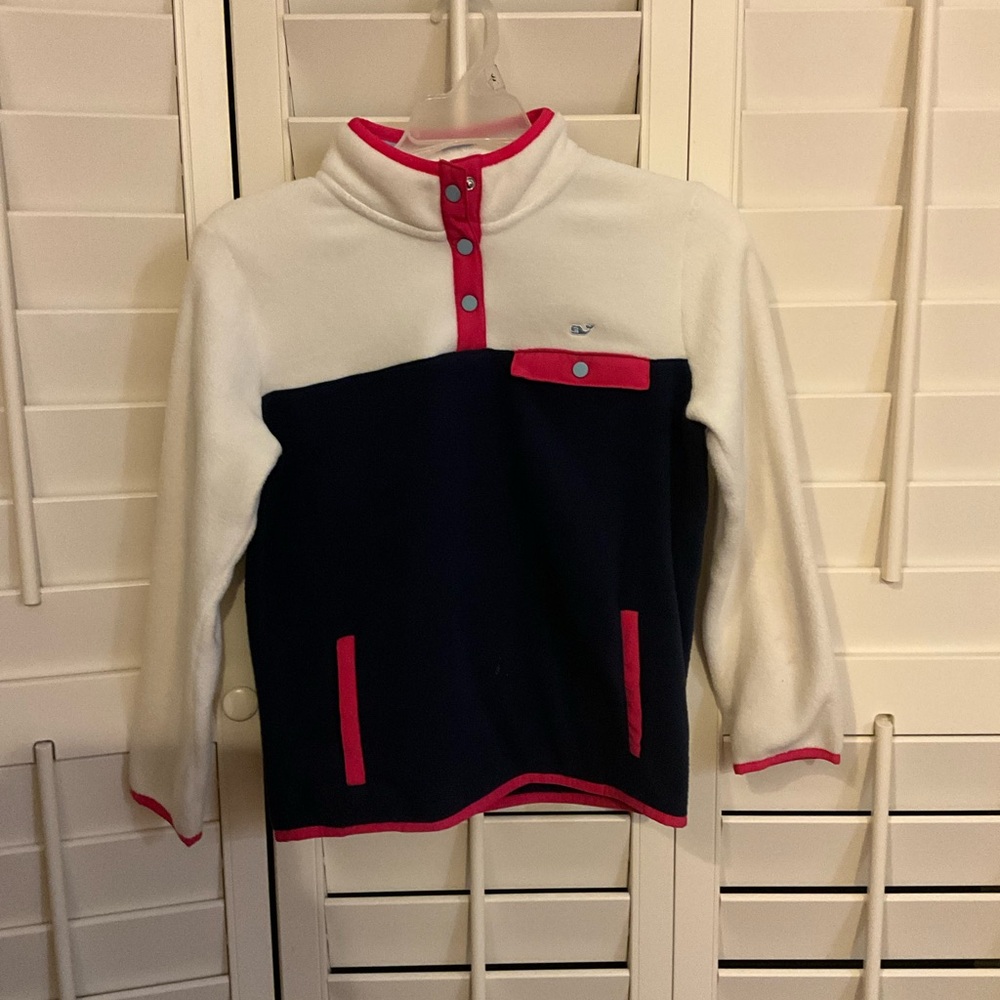 Vineyard Vines White and Navy Kids Fleece M 10-12